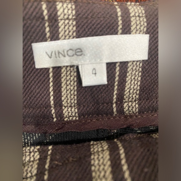 Vince Brown Striped 2 Pocket Mini Skirt Women's Size 4 New With Tags NWT - Picture 5 of 8
